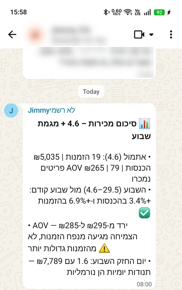 התראת ג'ימי: סיכום מכירות ומגמת שבוע