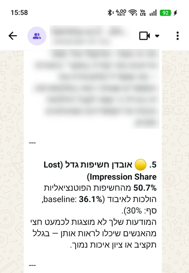 התראת ג'ימי: אובדן חשיפות (Impression Share)